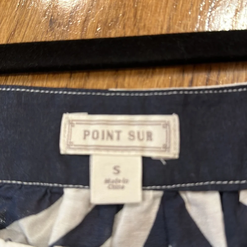 J. Crew Navy and White Button-Front Short Sleeve Top - Picture 3 of 3